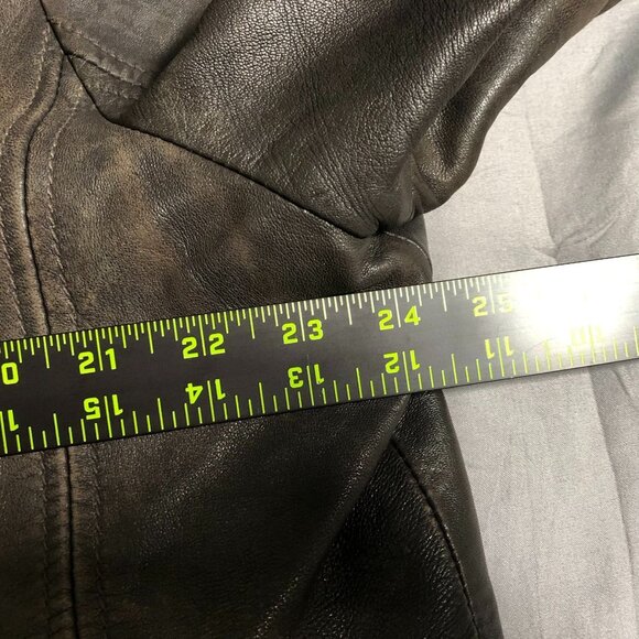 Marc New York Mens Mens Moto Leather Jaket Size XL Full Zip Biker Quilted Brown - Picture 7 of 16